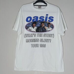 Oasis T-Shirt 1996 Tour What's The Story Morning Glory XL White Single Stitch